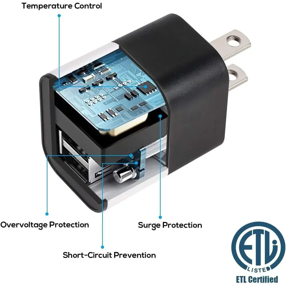 CABEPOW Travel Adapter Charger 5v 2.1Amp Dual Port USB Wall Charger